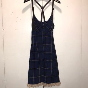 Free People Plaid Dress with Wool Detail